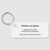 Black and White Slim Wedding Keychain (Achterkant)