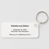 Black and White Slim Wedding Keychain (Voorkant)