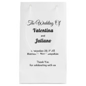 Black and White Small Wedding Gift Bag Klein Cadeauzakje (Voorkant)