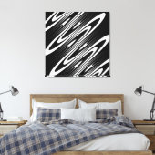 black and white smooth organic wavy pattern canvas afdruk (Insitu (Slaapkamer))
