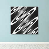 black and white smooth organic wavy pattern canvas afdruk (Insitu (Houten vloer))