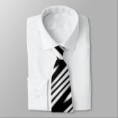 black and white smooth organic wavy pattern stropdas (Gebonden)