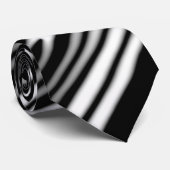 black and white smooth organic wavy pattern stropdas (Opgerold)