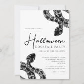 Black and White Snakes Cocktail Party voor Hallowe Kaart (Voorkant)