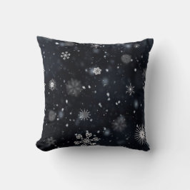 Black and White Snowflake Kussen