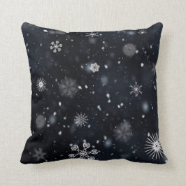 Black and White Snowflake Kussen