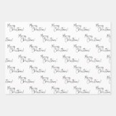 Black and White Snowflake Tree Merry Christmas Inpakpapier Vel (Voorkant)