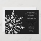 Black and White Snowflake Winter Bridal Shower Kaart (Voorkant)