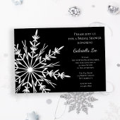 Black and White Snowflake Winter Bridal Shower Kaart