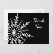 Black and White Snowflake Winter Dank je Briefkaart (Voorkant / Achterkant)