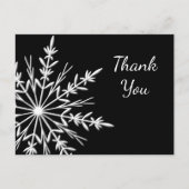 Black and White Snowflake Winter Dank je Briefkaart (Voorkant)