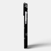 Black and White Snowflake Winter Pattern Case-Mate iPhone Case (Achterkant / Links)