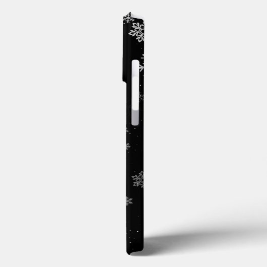 Black and White Snowflake Winter Pattern Case-Mate iPhone Case (Achterkant / Links)