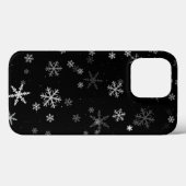 Black and White Snowflake Winter Pattern Case-Mate iPhone Case (Achterkant (horizontaal))