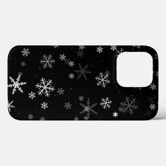 Black and White Snowflake Winter Pattern Case-Mate iPhone Case (Achterkant (horizontaal))
