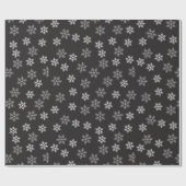 Black and White Snowflakes Patroon Holiday Cadeaupapier (Vlak)