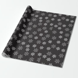 Black and White Snowflakes Patroon Holiday Cadeaupapier