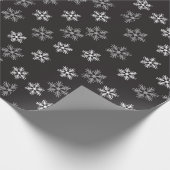 Black and White Snowflakes Patroon Holiday Cadeaupapier (Hoek)