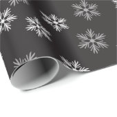 Black and White Snowflakes Patroon Holiday Cadeaupapier (Rol Hoek)