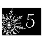 Black and White Snowflakes Winter Table Numbers Kaart (Achterkant)