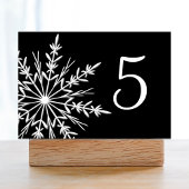 Black and White Snowflakes Winter Table Numbers Kaart