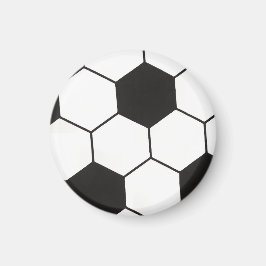 Black And White Soccer Ball Geometric Pattern  Magneet