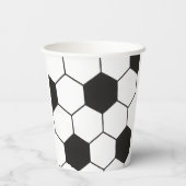 Black And White Soccer Ball Geometric Pattern  Papieren Bekers (Achterkant)