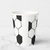 Black And White Soccer Ball Geometric Pattern  Papieren Bekers (Rechts)
