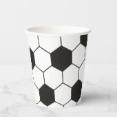 Black And White Soccer Ball Geometric Pattern  Papieren Bekers (Voorkant)