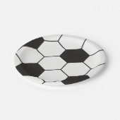 Black And White Soccer Ball Geometric Pattern  Papieren Bordje (Gekanteld)