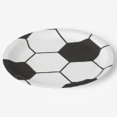 Black And White Soccer Ball Geometric Pattern  Papieren Bordje (Gekanteld)