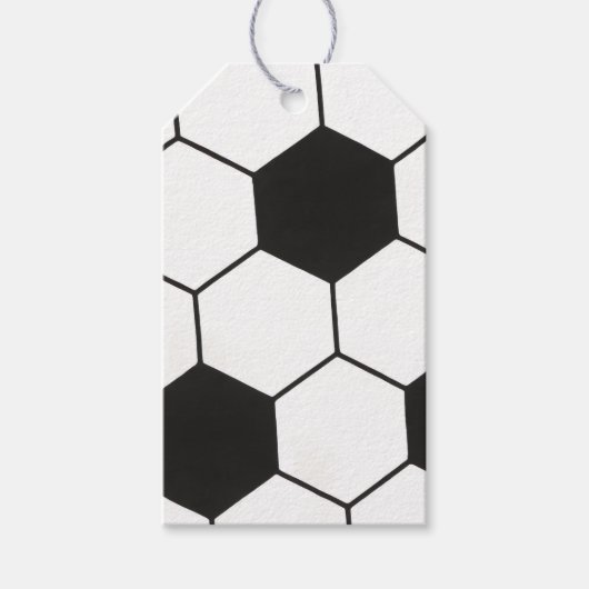 Black and White Soccer Ball Pattern Geometric  Cadeaulabel (Voorkant)