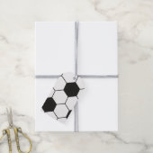 Black and White Soccer Ball Pattern Geometric  Cadeaulabel (Met Touw)