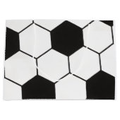 Black and White Soccer Ball Pattern Geometric  Groot Cadeauzakje (Voorkant)