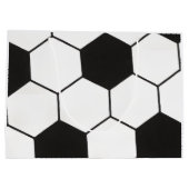 Black and White Soccer Ball Pattern Geometric  Groot Cadeauzakje (Achterkant)