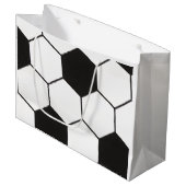Black and White Soccer Ball Pattern Geometric  Groot Cadeauzakje (Voorkant Gekanteld)