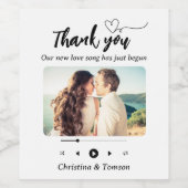 Black and White Song Playlist Photo Wedding Wijn Etiket (Enkel label)