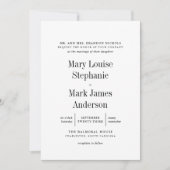 Black and White Sophisticated Typography Wedding Kaart (Voorkant)