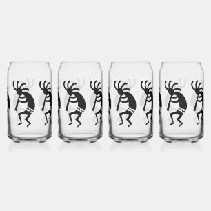 Black and White Southwest Kokopelli Blikvorm Glas