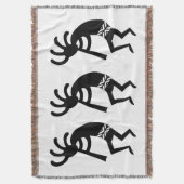 Black and White Southwest Kokopelli Deken (Voorkant Verticaal)
