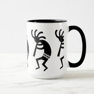 Black and White Southwest Kokopelli Mok
