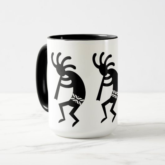Black and White Southwest Kokopelli Mok (Voorkant links)