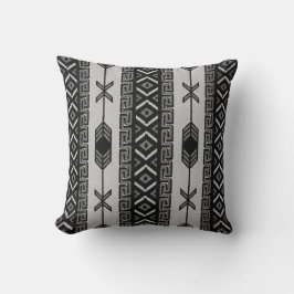 Black and White Southwest Tribal Aztec Pattern Kussen