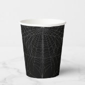 Black and White Spider Web Happy Halloween Papieren Bekers (Rechts)
