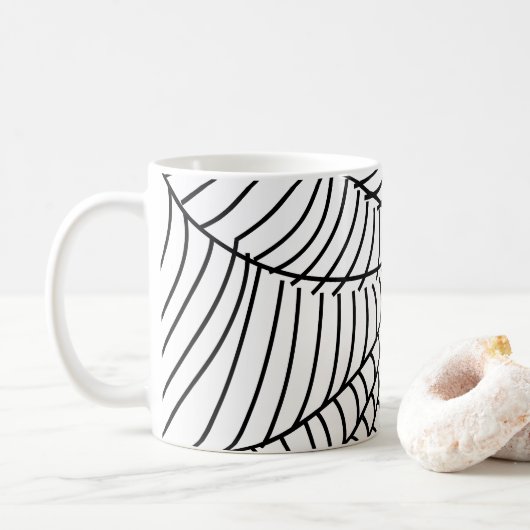 Black and White Spider Web Koffiemok (Met donut)