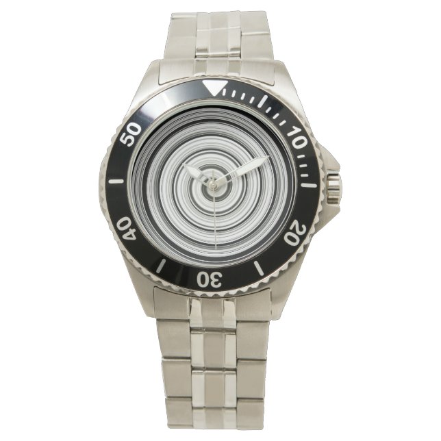 Black and White Spiral eWatch Horloge (Voorkant)