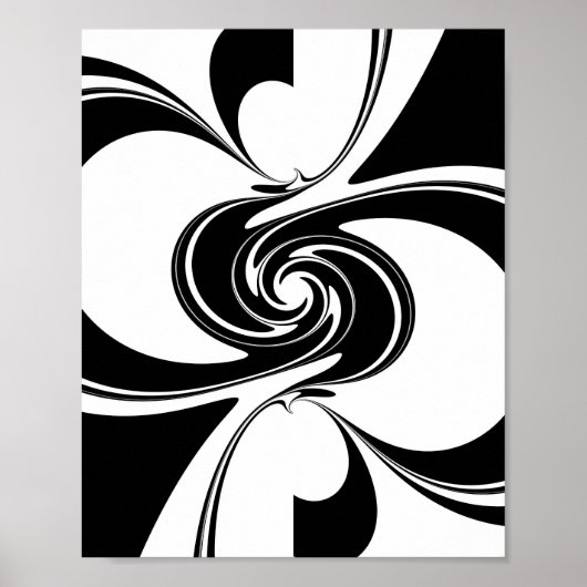 Black and White Spiral Poster (Voorkant)