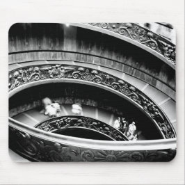Black and White Spiral Staircase Muismat