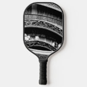 Black and White Spiral Staircase Pickleball Paddle (Achterkant)