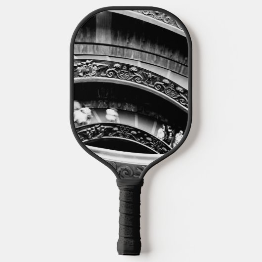 Black and White Spiral Staircase Pickleball Paddle (Achterkant)